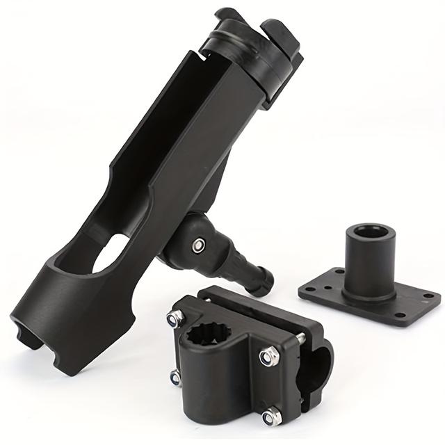 TEMU Hqzoomee 1pc Fishing Rod Holders For Boat Adjustable Fishing Pole Rod Racks 360 Degree Rotation Fishing Boat Rod Holders With Large Clamp Folding Holder For Rh40