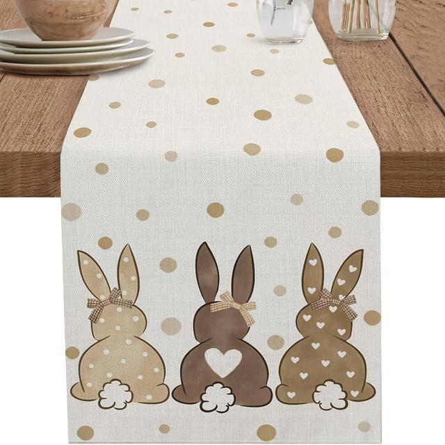TEMU 1 ks Dokriy, Běžičkový běhoun na stůl s puntíky, Běžičkový běhoun na stůl ve vintage venkovském stylu, Dekorativní běhoun na konferenční stolek pro kuchyňský ostrov/dekorace na párty