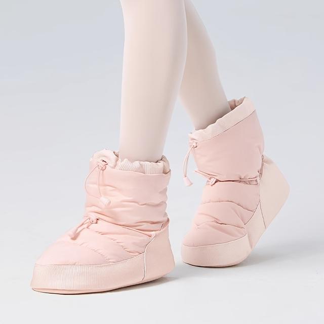 TEMU Ballettschuhe für Damen -Stiefel Winter Tanzstiefel Plüsch-Tanzschuhe Warm Ballettschuhe Trainingschuhe