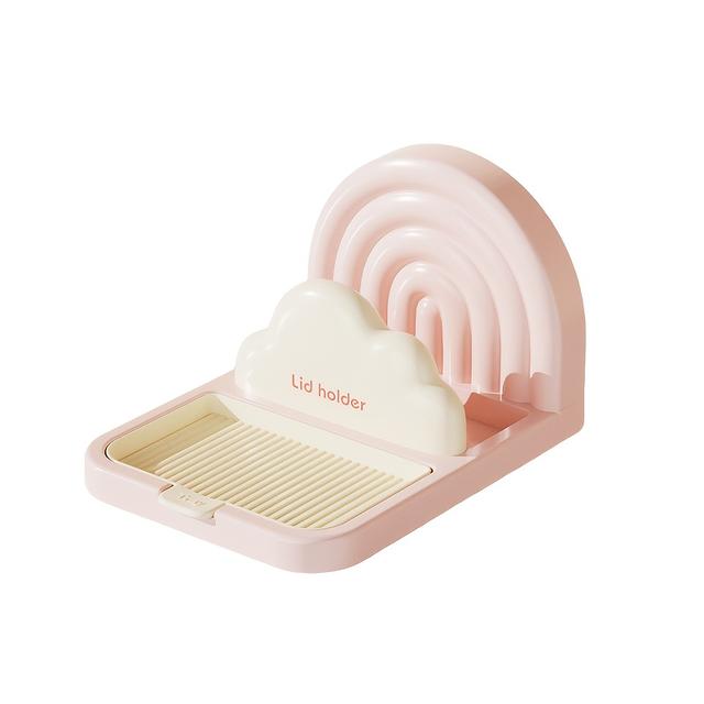 TEMU Pot Cover Rack With Suction Cup, Kitchen Storage Rack, Desktop Spatula Holder