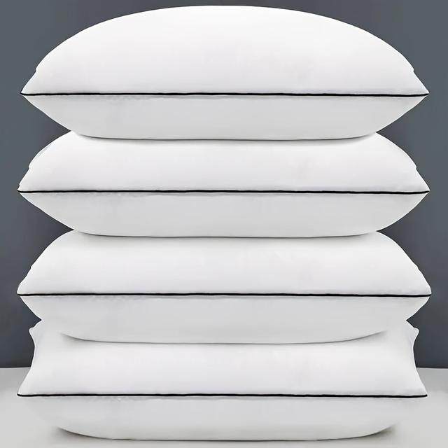 TEMU 4pcs Fluffy Neck Support Pillows, For Side Sleeping And Backrest Use, Suitable For Travel, Homestays & Daily Home