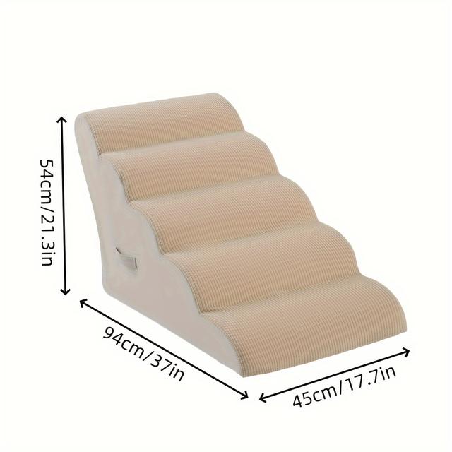 TEMU Treppen für Hunde Katzen, 3/4/5 Stufen Hochdichte Schaumstoff-Treppen für hohe Betten Sofas – Treppen für verletzte, ältere Hunde Katzen mit Gelenkschmerzen