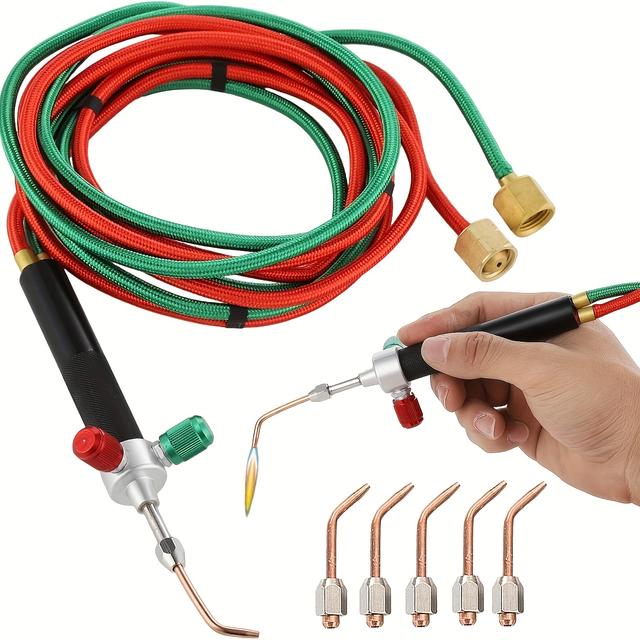 TEMU 5-wire Mini Jewelry Kit Precision Welding Tool Suitable For Golden And Silvery Jewelry Repairs/diy Crafts Flexible Hose Safe Operation For Jewelry Restoration And Micro Bonding Work