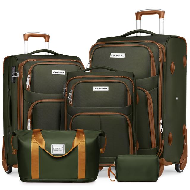 TEMU Softside Luggage Sets 4 Piece With Duffel Bag, Expandable Rolling Suitcases Set With Spinner Wheels, Lightweight Upright Travel Luggage Set With Tsa-approved Lock, Multicolor