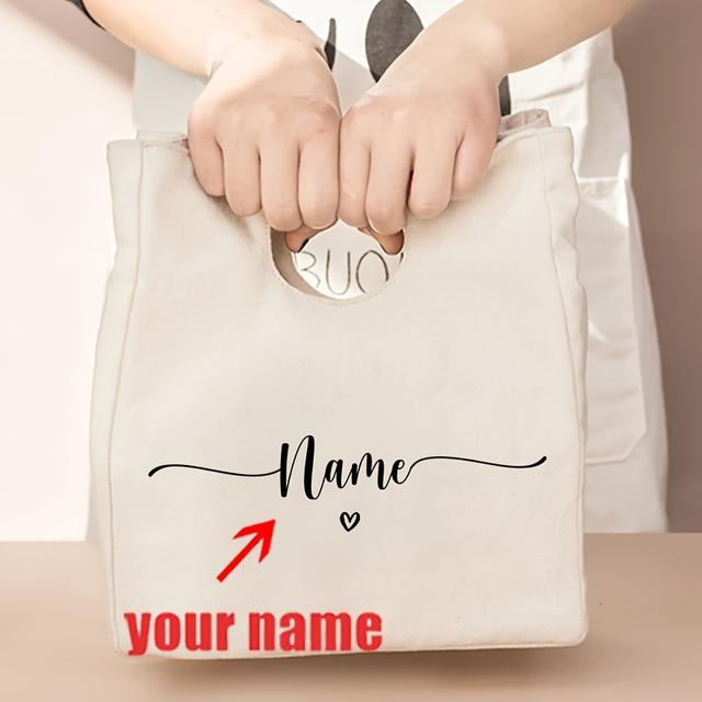 TEMU 1pc Non-food Contact Name Custom Pattern Lunch Cooler Bag Portable Insulated Bento Tote Thermal Food Storage Bags Teacher Gifts Bachelor Party Favors