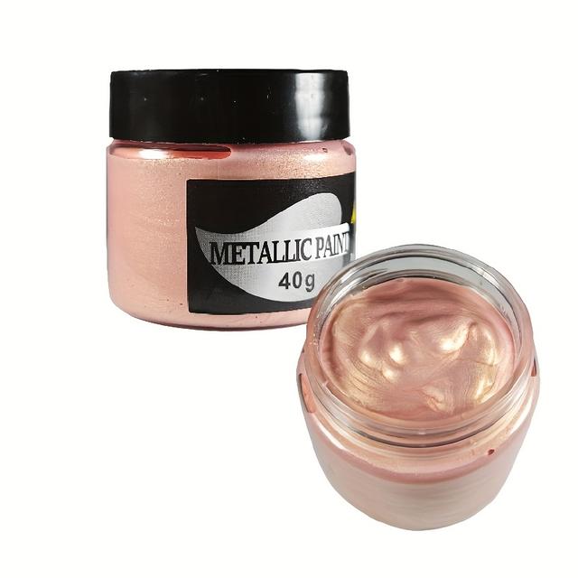 TEMU 1pc Peinture Métallique Acrylique DIY Art Peinture Professionnelle 40g Bouteille Pigments Riches Ne Décolore Pas Adaptée aux Débutants, Amateurs d'Art et