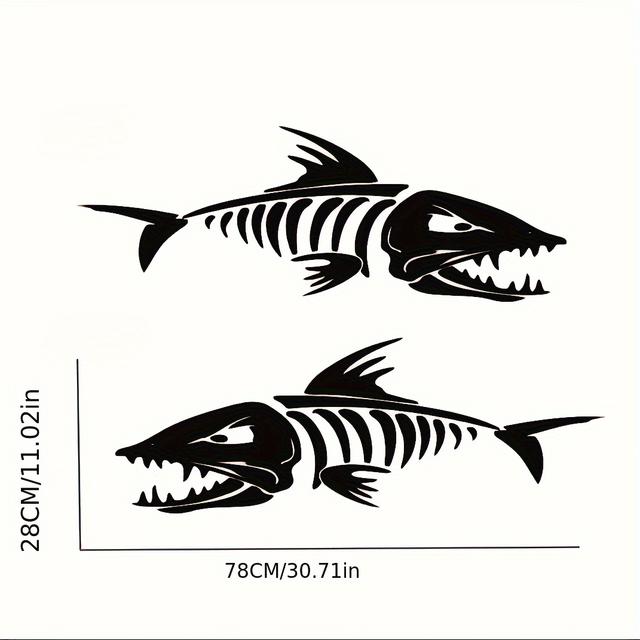 TEMU Set med 2 bildekaler med blommönster, fiskbensmotiv och kroppsklistermärken.