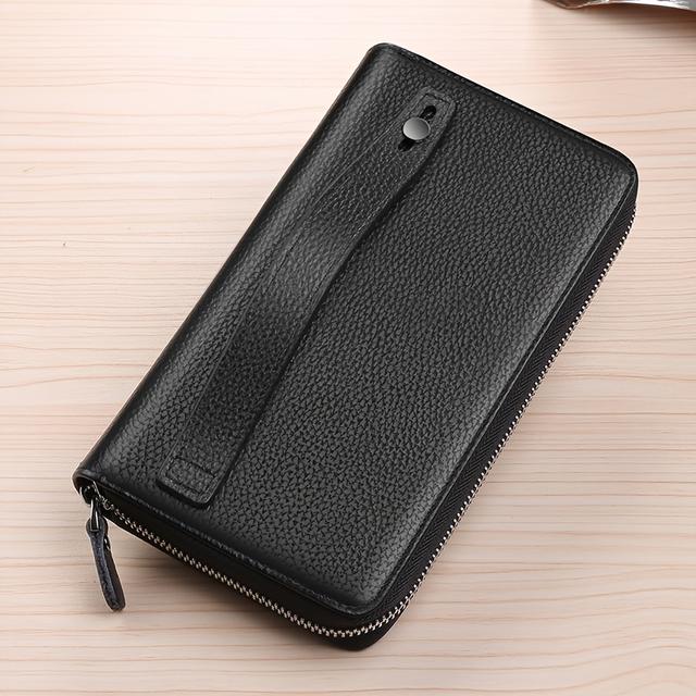 TEMU Men's Genuine Leather Clutch Bag, , Large Capacity Casual Card Holder That Can Hold Car Keys And A Phone, Suitable As A Handheld Bag.