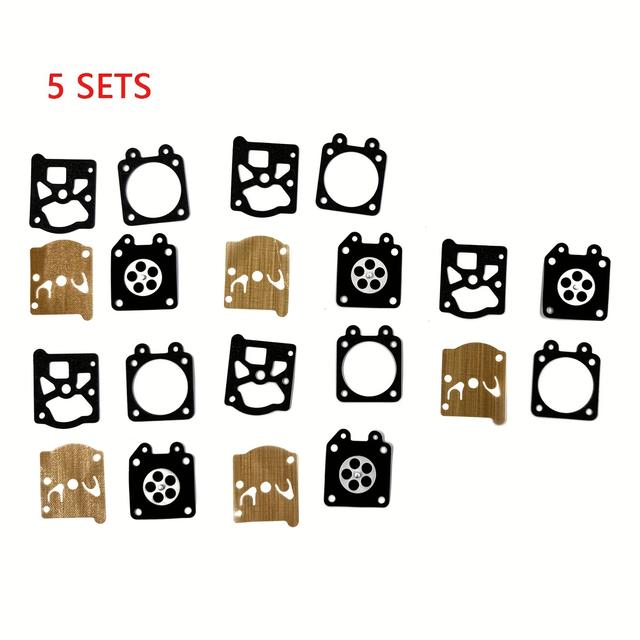 TEMU 5 Sets 2500 5200 5800 Chainsaw Carburetor Rebuild Carb Repair Diaphragm Kit 95-526 K20-wat For Ms180 Ms250 25cc 45cc 52cc 58cc Chain Saws Replacement Parts
