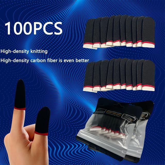 TEMU 100ks Herní Rukavice na Prsty Herní Rukavice na Prsty pro Hráče , Proti potu a Protiskluzové Dotykové Obrazovky, 24 Hodin Dýchací Herní Rukavice na Prsty