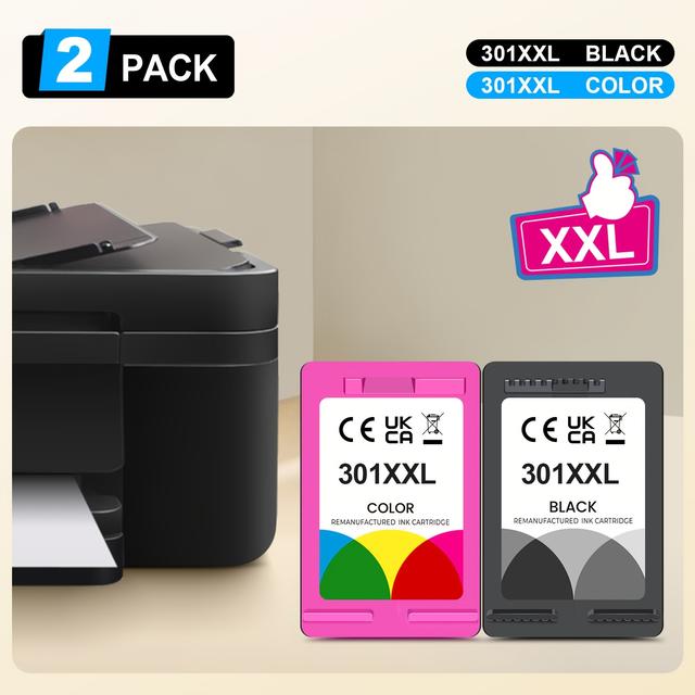 TEMU Inktcartridges 301XXL Compatibel met HP 301 301XL Cartridges Zwart voor HP 1110 1111 1112 4510 4511 4512 3830 3831 3832 4650 4652 4654 Printer