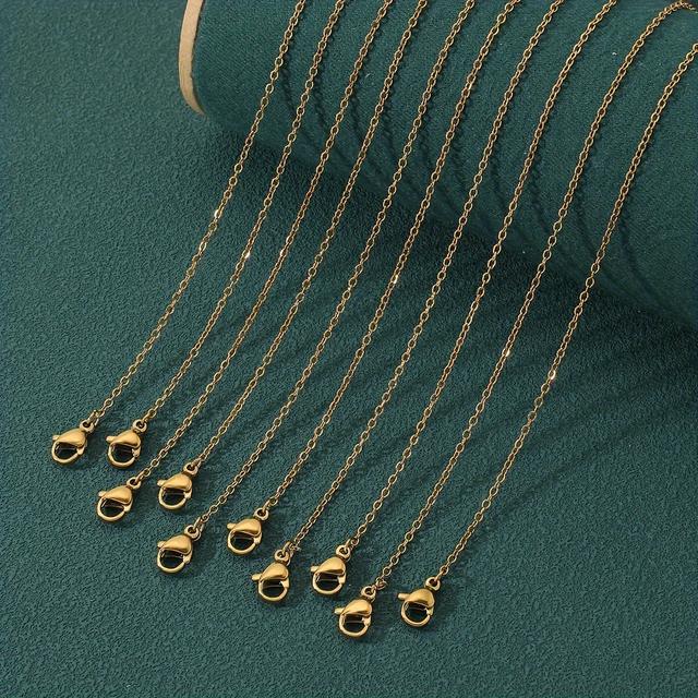 TEMU 10pcs Set Of Stainless Steel Women's Collarbone Necklaces In Color For Beaded Woven Bracelets And Jewelry Making Supplies