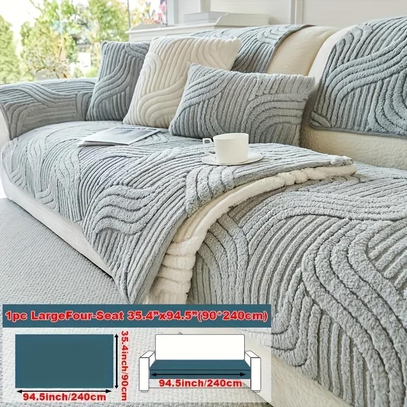 TEMU Luxury Pet-friendly Sofa Cover 1pc - Plush Non-slip Protector With Claw-resistant Fabric | 300gsm Breathable Polyester For Sectional Couches, Couch Cover For Dogs Washable