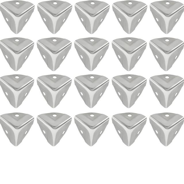 TEMU 20шт Білі Металеві Захисники Кутів, Поліровані Захисники Кромок Полиць, Кутові Скоби, Декоративні Захисники Кутів Шаф та Коробок для Зберігання