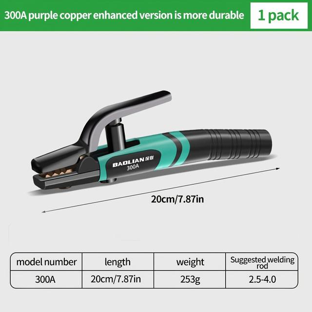 TEMU 300A, 600A, Elektromos Hegesztő Fogó Új Elektromos Ívhegesztő Rúdtartó, Hőkoncentrált Fogófej, Égésgátló Szigetelő Nyél, Lila Réz Anyagú Fogófej, Esésgátló Szilárd Héj, Gyors Melegítés