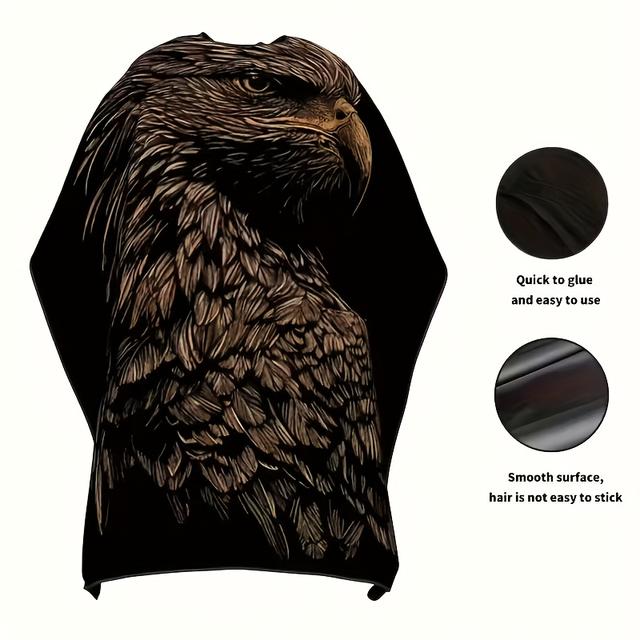 TEMU Cape With Eagle Design, High-quality Fabric Easy To Clean, Anti-static Hairdresser Cloak, Adjustable Neck Size, Suitable For All Adult Haircuts