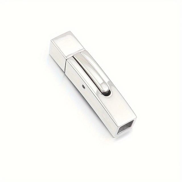 TEMU 1 Peça Botão de Aço Inoxidável com / Quadrado, Peças de Botão para Fabricação de Joias