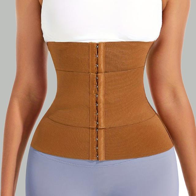 TEMU Verstellbarer Bauchgürtel nach der Geburt - Taillentrainer mit Haken- Ösenverschluss, /Beige Korsett für Schwangerschaft & Wochenbett, Yoga-freundlich (Handwäsche)