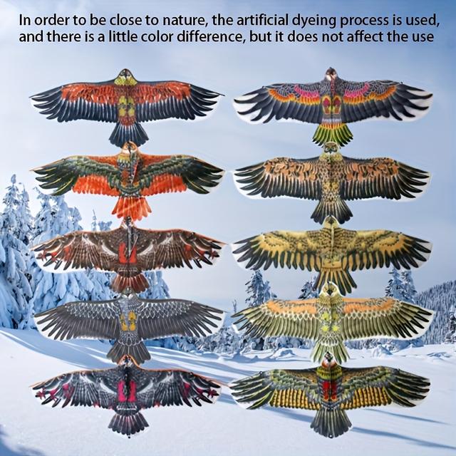 TEMU طائرة ورق كبيرة على شكل نسر، تتميز بقياس 43.31 بوصة وتأتي مع 1181.1 بوصة من خيط ، مما يجعلها مثالية للأنشطة الخارجية على والحدائق.