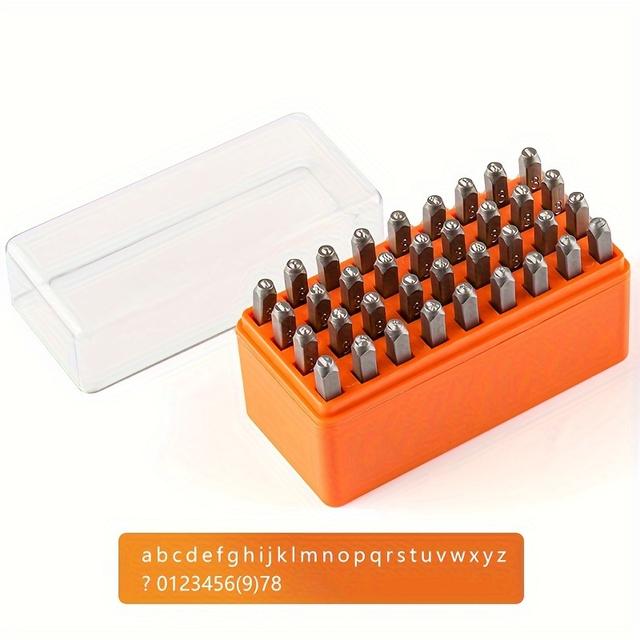 TEMU 36pcs Number & Letter Stamp Set, Metal Stamp Stampers Tool With 3mm Punch, Ideal For Printing Engraving Embossing Stamps Crafts Jewelry Making