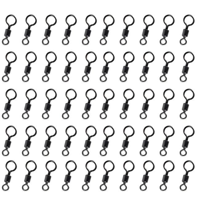 TEMU 50pcs Of European-style Fishing Swivels With Small Rings, Plus 8-shaped Connectors For Carp Fishing Tackle Additions