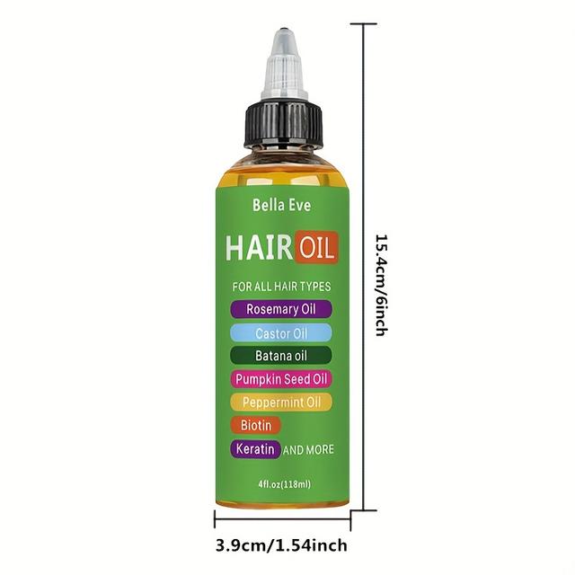 TEMU [customer Favorite]118ml Hair Oil With , Castor Oil, Batana Oil, Pumpkin Seed Oil, Peppermint Oil, Biotin, Keratin - Moisturizing, Strong Hair, Suitable For All Hair Types