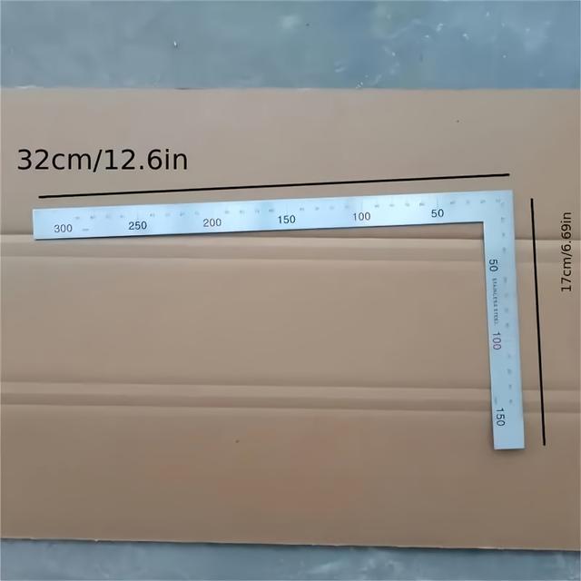 TEMU Una regla de de acero inoxidable engrosado, diseñada para medición y precisos a