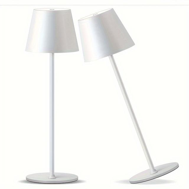 TEMU Cordless Rechargeable Table Lamp Set Of 2, 6200mah Battery Powered Led Desk Lamp, 3 Color Dimming Up, Portable Table Light Lamp For Bedroom Restaurant Outdoor