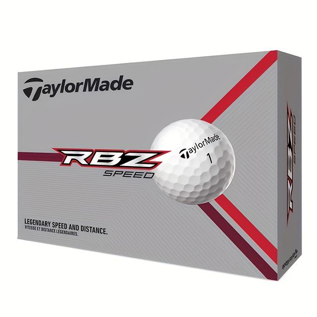 TEMU 12pcs Rbz Speed Golf Balls - Distance & Control, Durable Rubber Construction, With Red Accents, Ideal For Adult Golfers