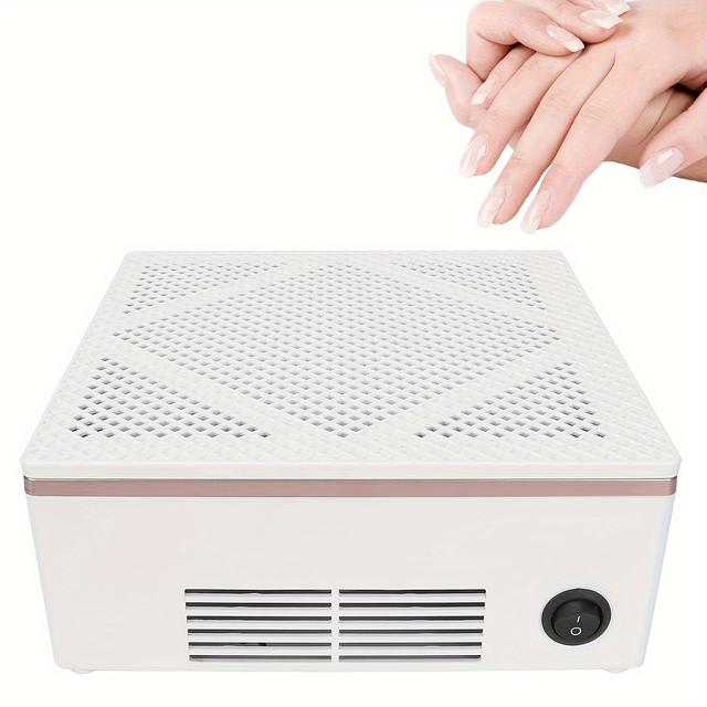 TEMU 60w Manicure Vacuum Cleaner, Manicure And Nail Removal Dust Absorbing, With Reusable Filter And Cleaning Brush, Professional Electric Suction Fan