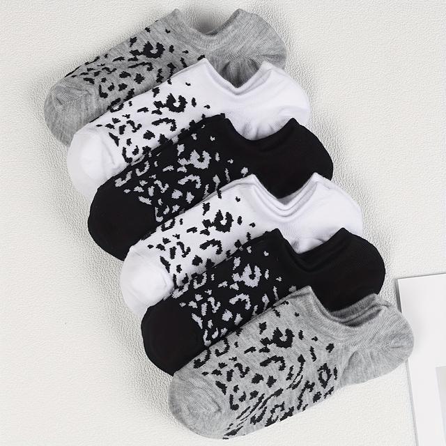 TEMU 6 Pairs Of Black, White, And Grey Women's Ankle Socks
