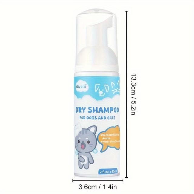 TEMU Čisticí pro domácí mazlíčky - 2oz - Šampon bez oplachování pro kočky, čisticí pěna, vhodná pro kočky, psy a další čisticí produkty