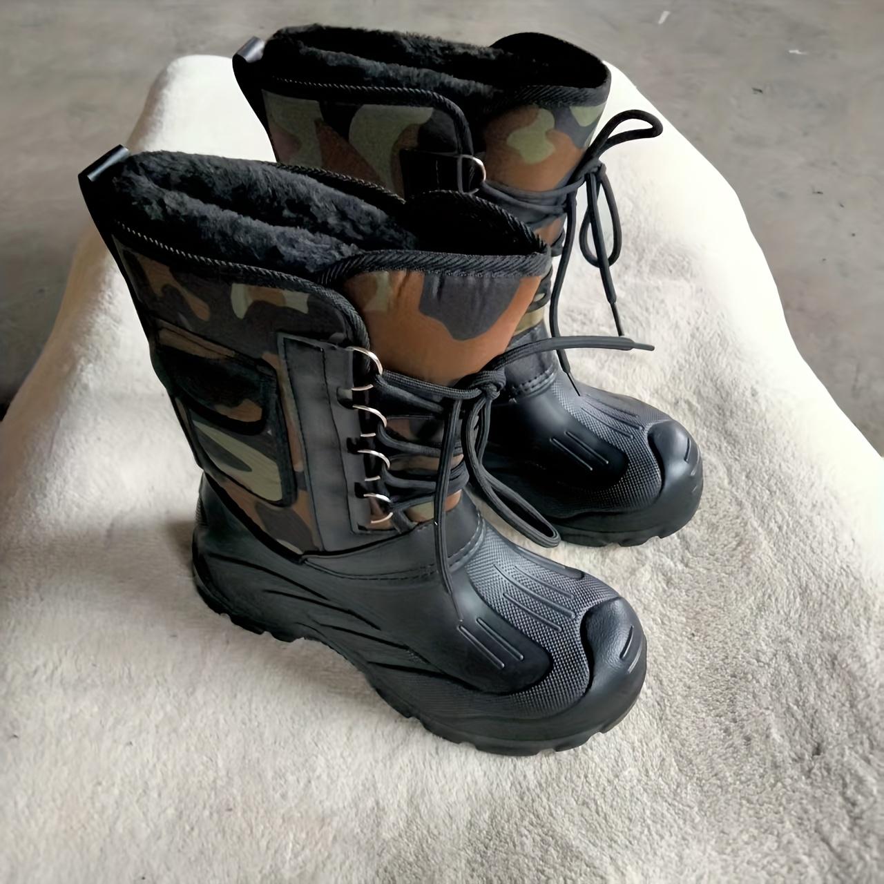 TEMU High-top Plus Velvet Men's Shoes, Winter Plus Velvet Men's Shoes, Men's Casual Sneakers, Lace-up Snow Boots For Men