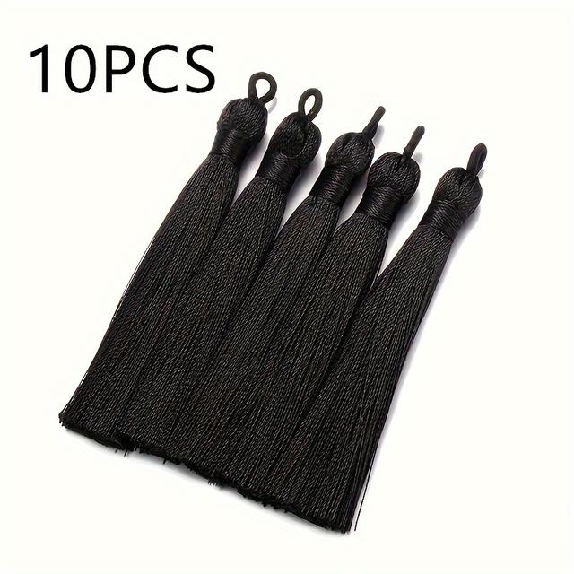 TEMU Set Of 10 Vibrant Tassel Fringe Pendants For Crafting Unique Necklaces, Earrings, Bookmarks, And Decorative Sewing Projects