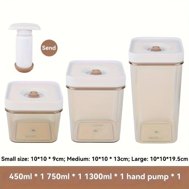 TEMU 食品・穀物用モダン真空シーリング保存容器4個セット 食品グレード 家庭用キッチン冷蔵庫収納ボックス