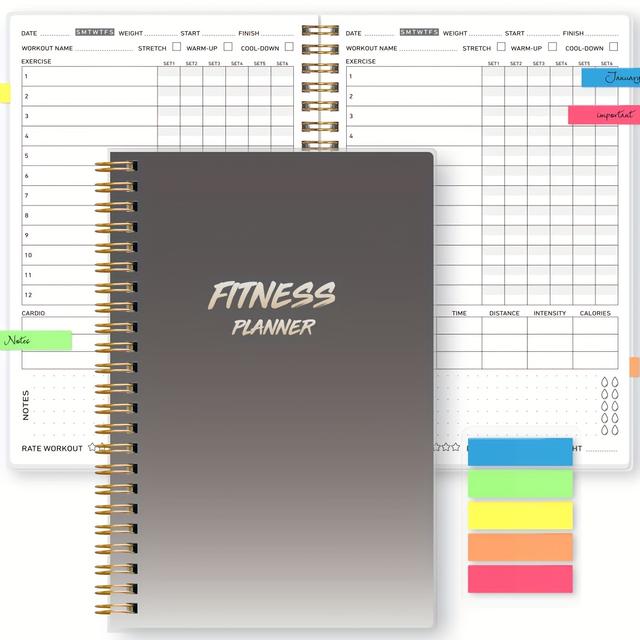 TEMU 1pc Bubu Fitness Planner & Health Diary - Book With Weight Loss Calendar, Progress , Grid Journal For Gym, Diet & Personal Planning - Portable For