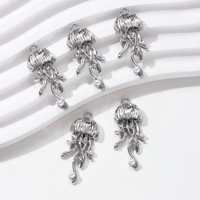 TEMU 【手作りクラフトに】愛らしい15X35M ジェリーフィッシュ エナメルペンダント、オーーマのジュエリーに