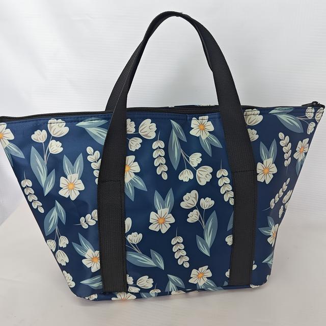 TEMU Portable Aluminum Foil Thermal Insulation Bag | Double-layer Lunch Bag, Multi-functional Storage, Non-food Contact, Red Oxford Cloth Lunch Box Bag For Commuting