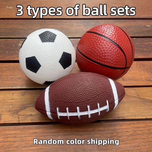 TEMU A Set Of Types Of Toy Balls, Including A Small Basketball, Soccer Ball, And Football, Suitable For Indoor And Outdoor Play, Sports And Activities.