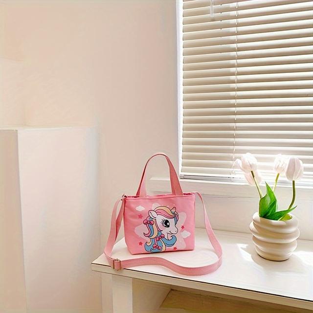 TEMU Handtasche mit -Einhorn-Motiv, süße Umhängetasche für Mädchen
