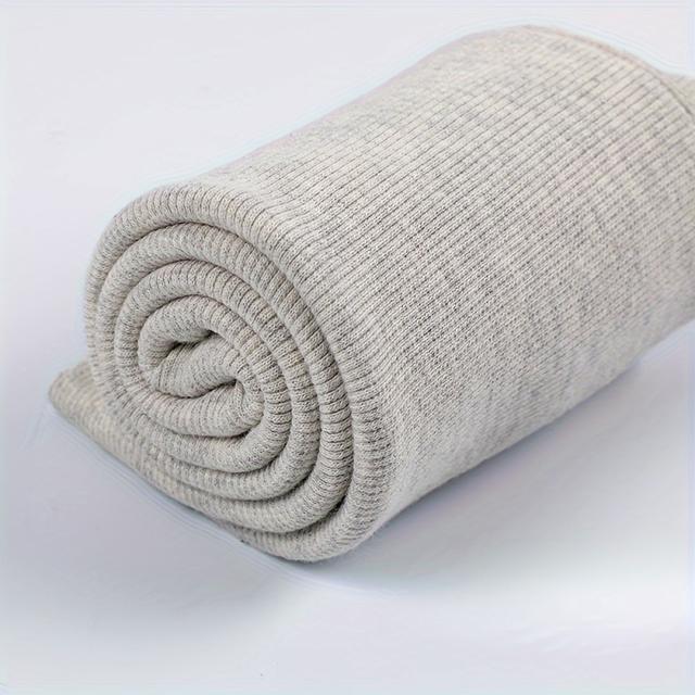 TEMU 1 Stück Rippstrickstoff aus 85% Baumwolle und 15% elastischer Faser, geeignet für Manschetten, Taillenbänder und Halsausschnitt-Verzierungen, in Grau, Maße 600 bis 650 mm x 200 bis 250 mm x 2 mm