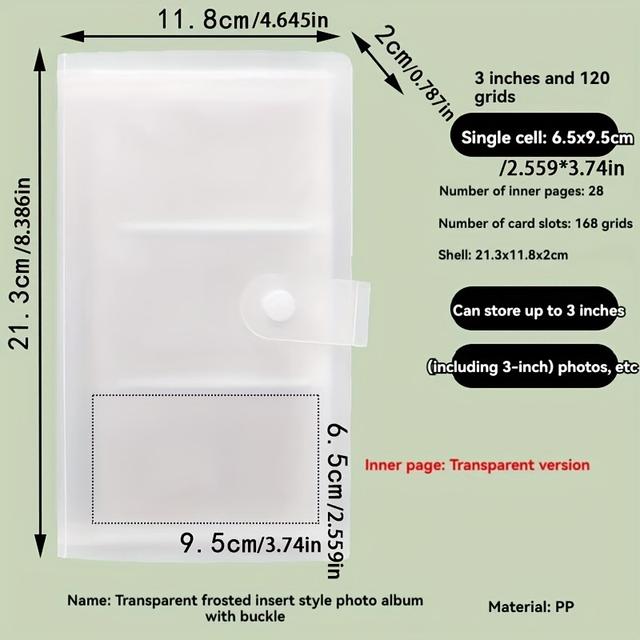 TEMU 1pc Large Capacity Pp Material Card Binder Album - 120/240 Slot Organizer For , Art Cards, And Memorabilia