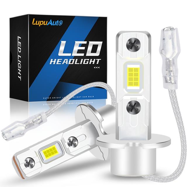 TEMU 1 Paar/2 Stück Auto H3 LED-Glühbirne 500% Superheller 1:1 Größe H3 LED-Nebelscheinwerferbirne für Nebelscheinwerfer DRL 12V 6500K Weiß