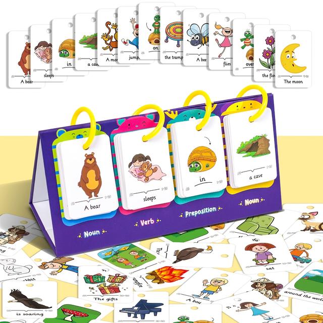 TEMU 1pc 80 Cards Sentence Building 's Toy Learning Reading Suitable For Classroom Reading Learning Games Family Parent- Interactive Educational Toys Halloween Christmas Gift. Flashcards