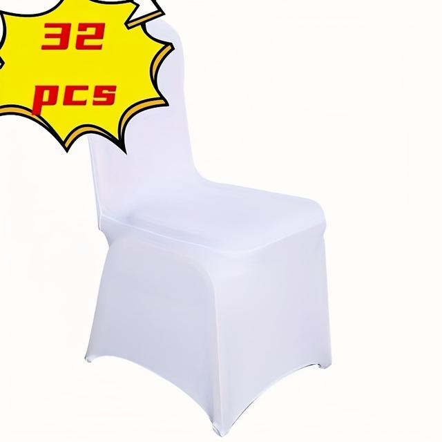 TEMU 32 Stück elastische Banquetstuhlbezüge mit voller Abdeckung, abnehmbar, schwarz und weiß, geeignet für Hochzeiten, Zeremonien, , Esszimmer und Unterhaltungsstätten