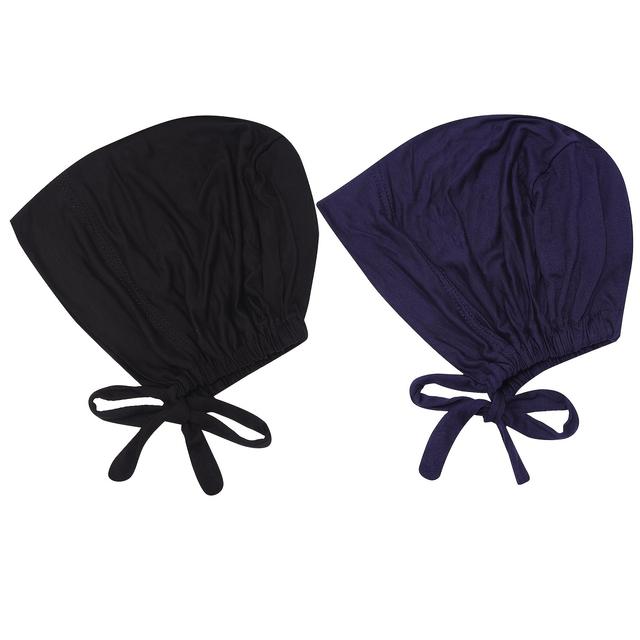 TEMU Modell Undercap Small Hat High Quality Elastic Band Adjustable Can Hide Hair Undercap Headscarf Hat Combination 2 Piece Set