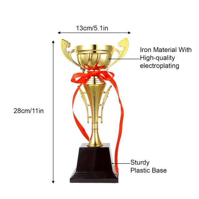TEMU 1 Personalizado de Metal para Fútbol, Baloncesto, Pluma, Dorado, Hierro con Material ABS, de Competición, Fútbol, Tenis, Vóleibol, Tenis de Mesa, Baile, Ecuestre, Honorario