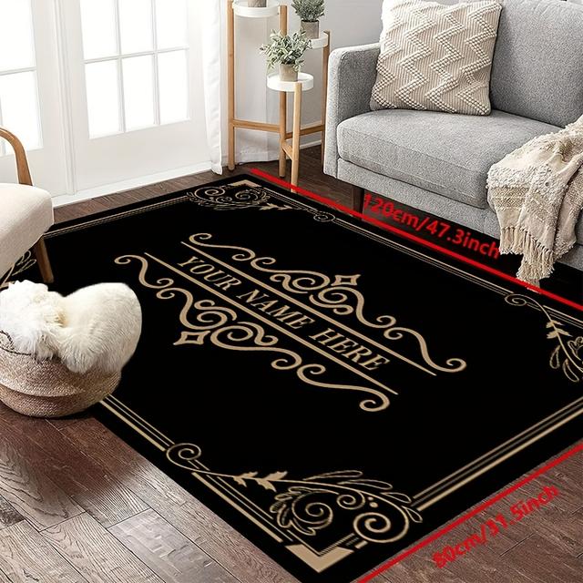 TEMU 1pc Personalized Welcome Door Mat With Anti-slip Silica Gel Bottom - Customized Family Name Mat For Living Room, Bedroom, Bathroom - Soft, Durable, Washable - Home Decor & Housewarming Gift