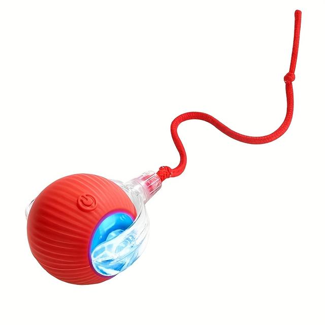 TEMU 1 Miaoquanji Automatic Rolling Toy Ball With Tail Rope - Electric Teasing Stick, Self-playing Rolling Ball Suitable For Breeds & Cats/dogs, /outdoor Interactive Pet Entertainment (low Voltage)