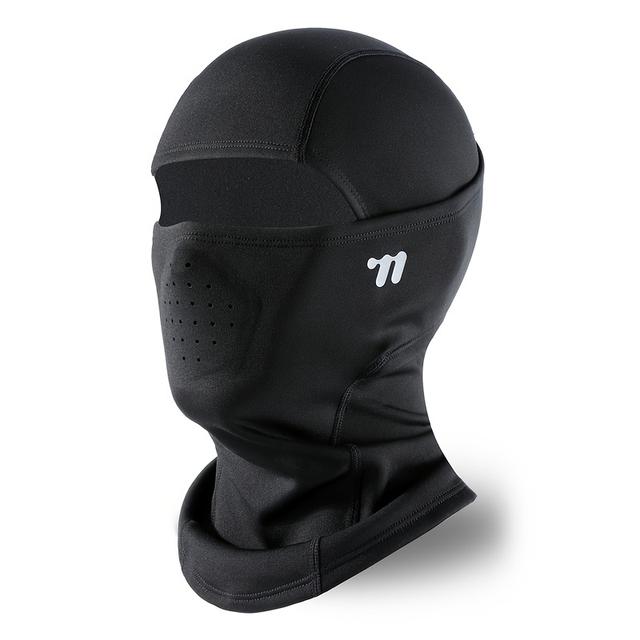 TEMU West Biking 4 Season Balaclava Full Face Mask For Outdoor Use, Breathable Cycling Hood For Men And Women, Black, 1pc, Without Battery